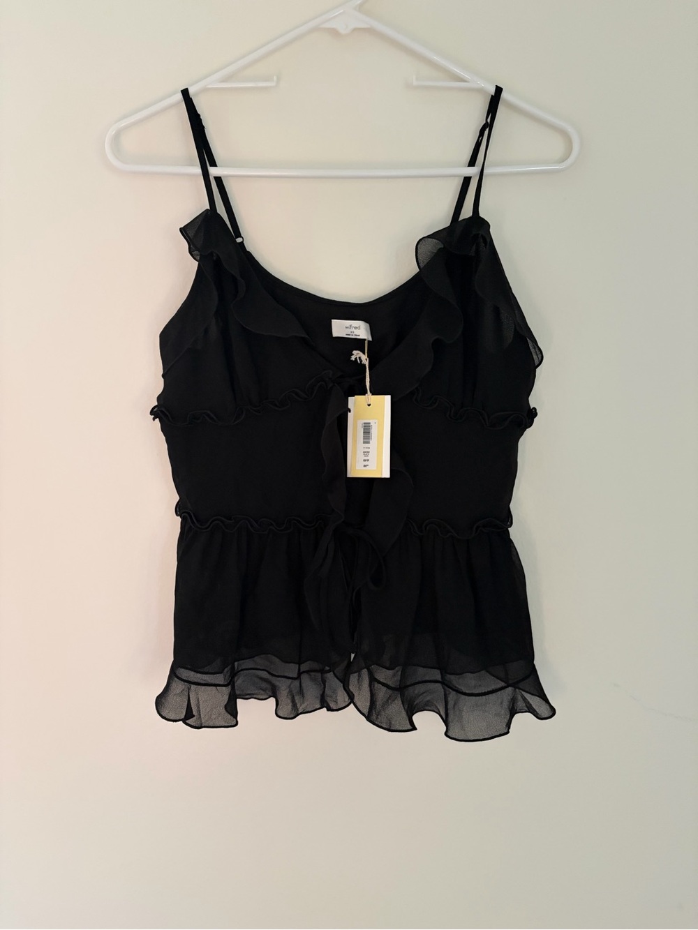 Aritzia Wilfred Amore Ruffle Tie-Front Camisole Top -